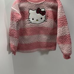 Hello Kitty SANRIO Furry Fleece Pink Soft Sweater Sleepwear Girls Size 5/6