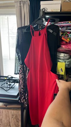 Red Sleeveless Midi Dress with Tags