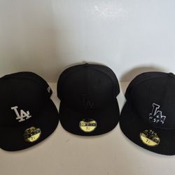 LA DODGERS ( 3 PC ) NEW ERA 59 FIFTY CAP SIZE 7 3/8
