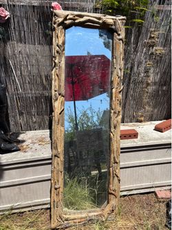 Beachy Rustic Driftwood Mirror