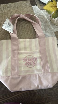 Stripe Pink Trader Joe Tote Bag