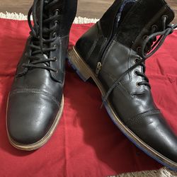 ALDO Ankle Leather & Suede Boots Shoes Size 14  Black 