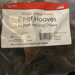 Dog Chews 30 Pack Hard Beef Hooves