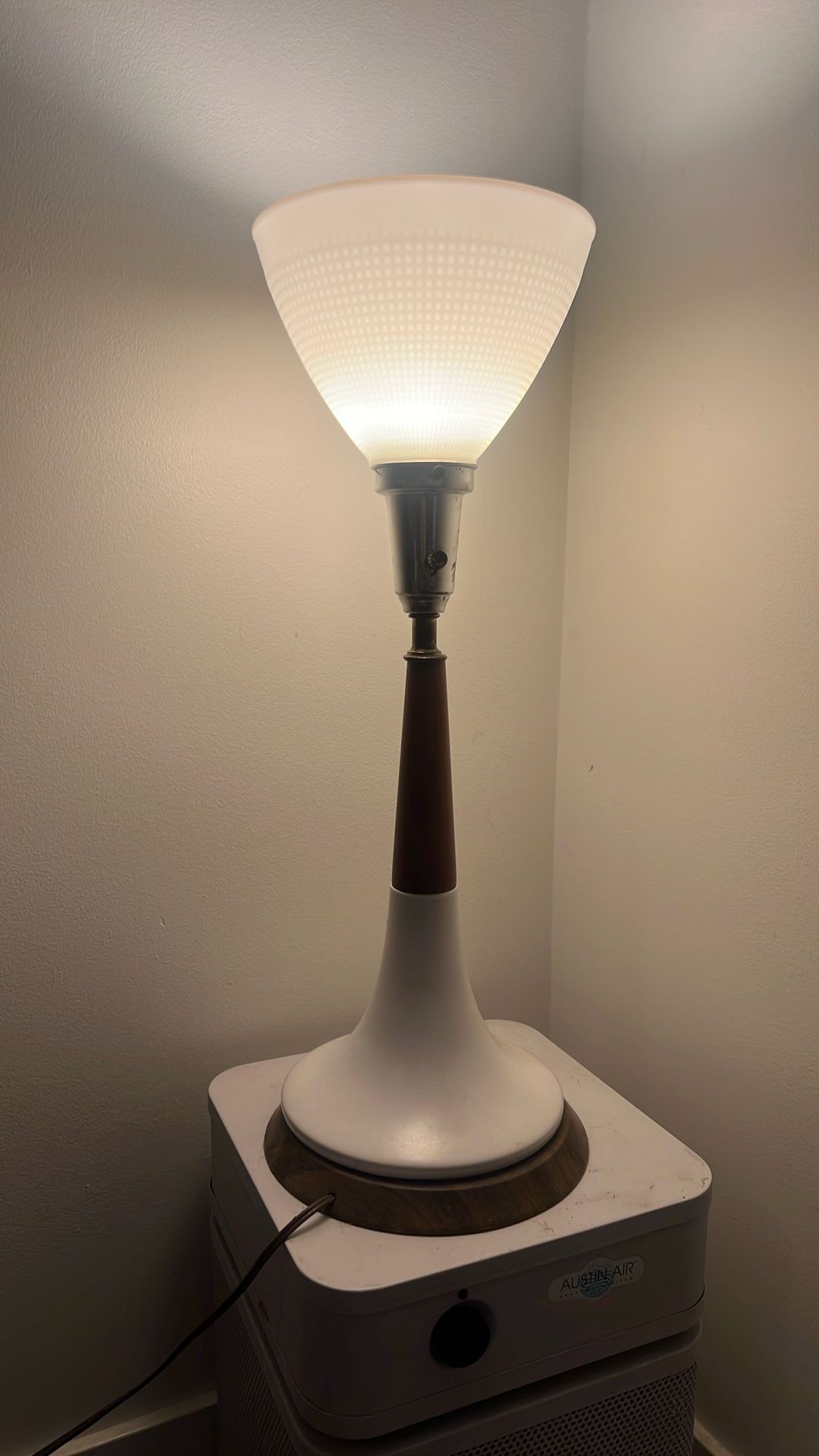 Mid Century Ceramic And Wood Lamp