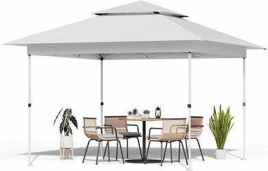 12X12 Pop Up Canopy Tent, Outdoor Canopy Tents for Parties Outdoor Camping Shade Canopy W/Overhanging Eaves & Sand Bag, Wheeled Bag, Height Adjustable