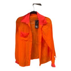 Women's Orange Long Sleeve  Shirt  by GIZIA from Turkey Size 42