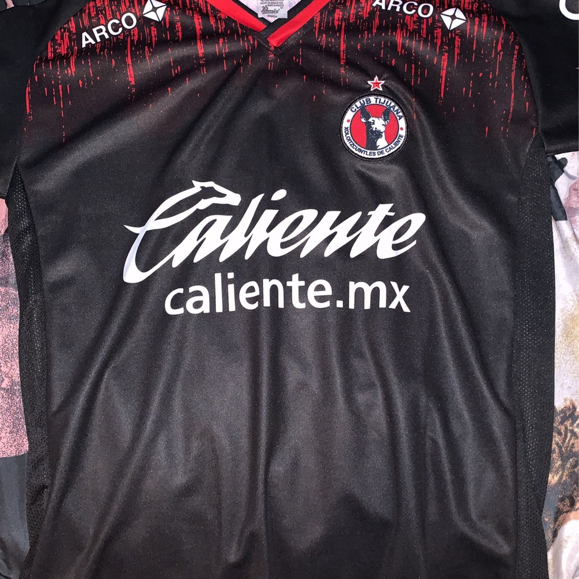 Club Tijuana Jersey, Black, Red Size Medium From Mexico