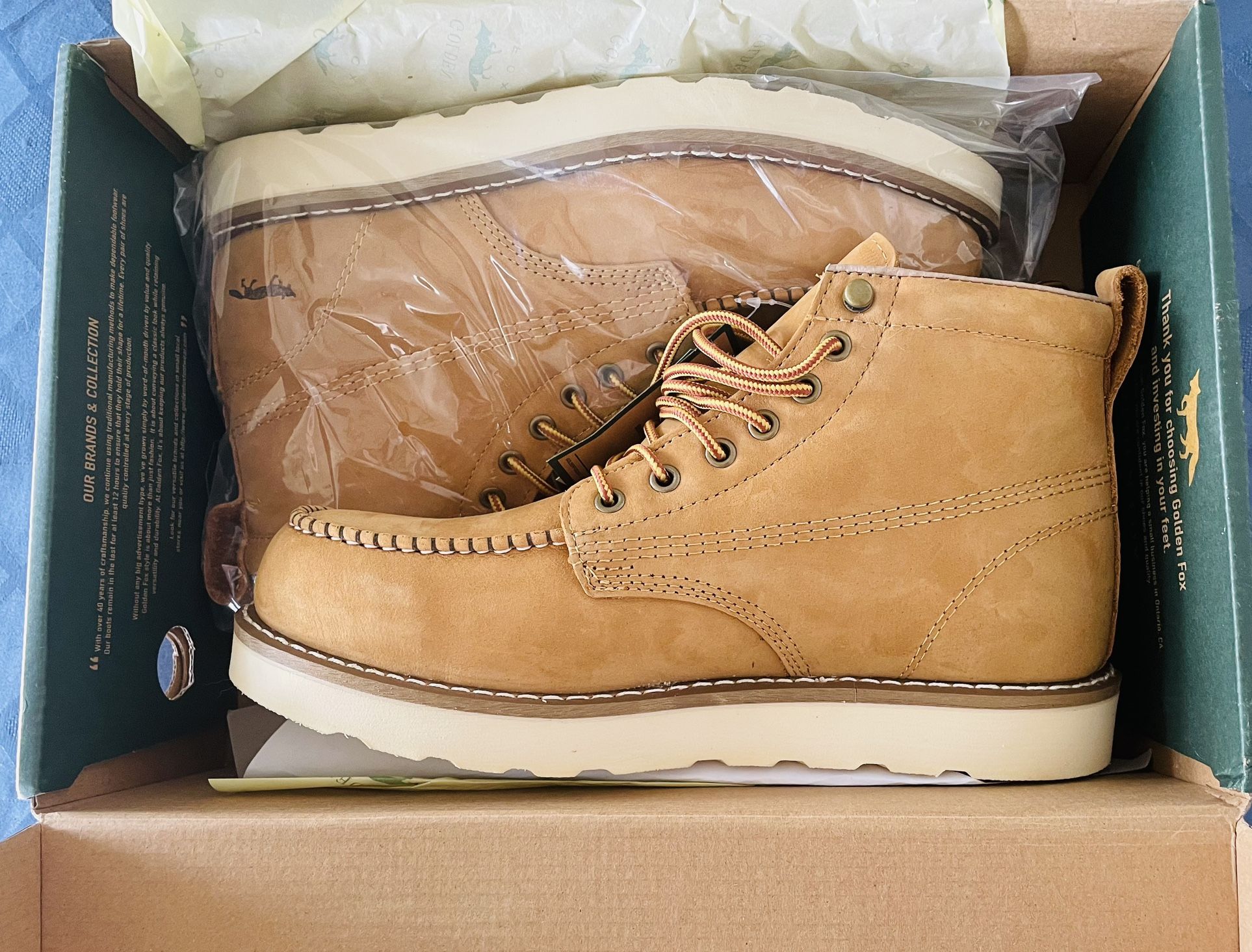Brand new never used Golden Fox genuine leather mens work boots