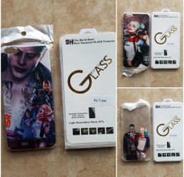 iPhone 7 plus suicide squad case and tempered glass new