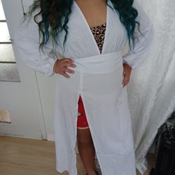 Vonda White Dress High Split