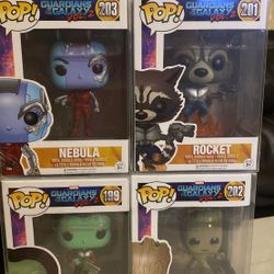 Starlord Chase #198, Nebula #203, Rocket #201, Groot # 202