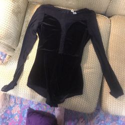 Women’s Size Small Black Semi sheer Bodysuit