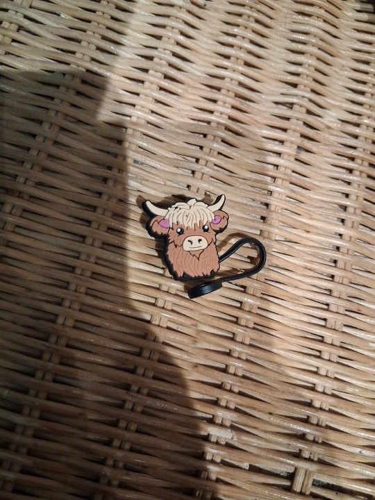 Highland Cow Straw Topper