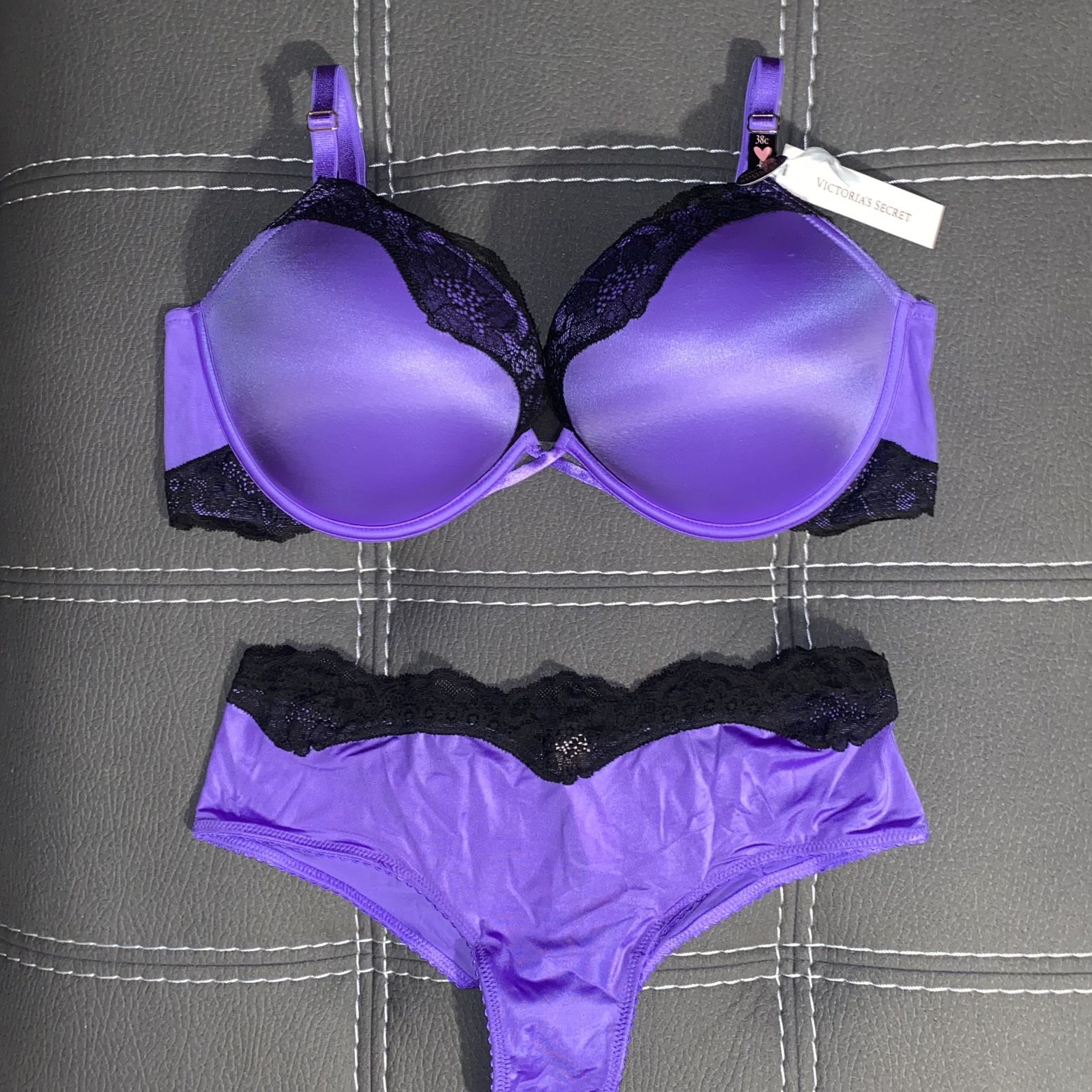 New Victoria Secret Bra Set 38C Bombshell And cheeky Panties Medium Satin  +2Cups for Sale in Tucson, AZ - OfferUp