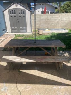 Solid wood picnic table