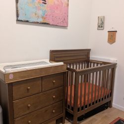 Crib and dresser set