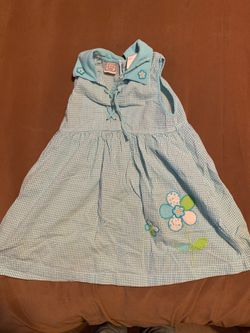 Mayfair kids girls light blue and white checkered dress size 3T