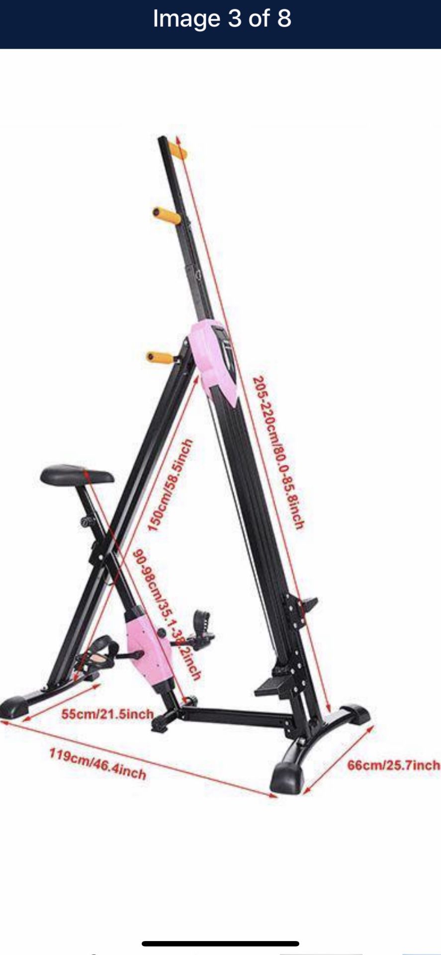 2 in 1 Total Body Vertical Climber Magnetic Exercise Bike Machine Folding Climbing Machine Stair Cardio HFON