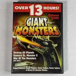 Giant Monsters 9 Movie Collection DVD Set (3 Discs) Gamera Sci-Fi Kaiju 13 Hours