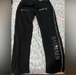 Balmain Black Track Pants with Side Zip
