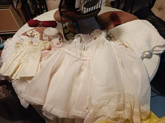 BABY GIRL NEWBORN TO 3 MONTHS CHRISTING AN GORGEOUS 1 OF A KIND DRESSES AN PULL OVER TAKE ALL 20 FIRM PAID 89 JUST 1 DRESS TOTAL 12 PCS