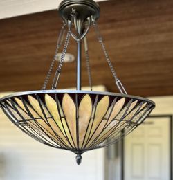 Light Amber Colored Glass Dining Room Light