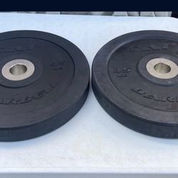 CAP 45 lb Olympic Bumper Plate, Black