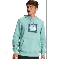 The North Face teal never stop exploring logo hooded sweatshirt L 