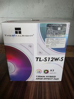 TL-S12W-S CPU Fan, 120mm Case Cooler Fan ARGB, PWM Connector Silent Computer Cooler 3 pieces