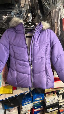 NEW Girl Coat size 7/8 w fur hood and headband