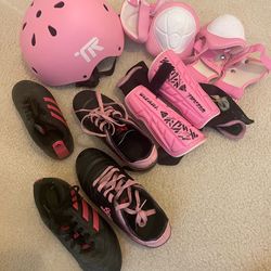 Moving garage sale .. soccer cleats, shinguards, and knee and elbow protection