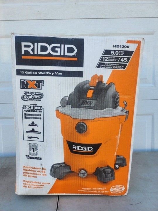 Ridgid NXT HD1200 Wet/Dry Shop Vacuum -BRAND NEW