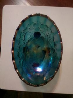 Vintage Carnival Glass Fruit Bowl