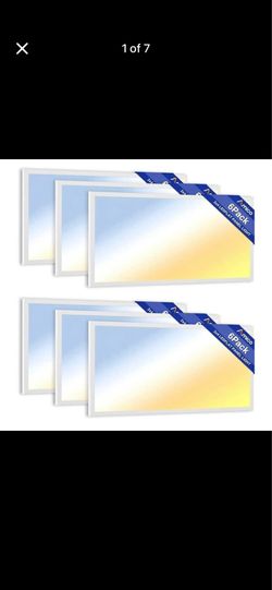 6-Pack 2x4 LED Flat Panel Lights – 72W, 9000LM, 5CCT Adjustable, Dimmable (New in Box)