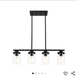 4259: New Modern Island Lights for Kitchen, Black Dining Room Light Fixtures, 4-Light Farmhouse Hanging Kitchen Pendant Lighting Over Table, Linear Ch