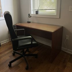 Wood Office Desk and Office Chair