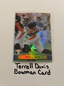 Terrell Davis Denver Broncos Hall of Fame RB Bowman Card.