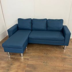 Blue Reversible Sectional Couch Sofa *Free Delivery*
