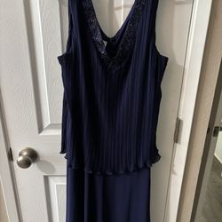 Women’s Size 16 Blue Sequence Sleeveless Dress