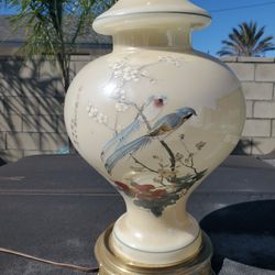 Vintage Asian Birds Cherry Blossom Lamp