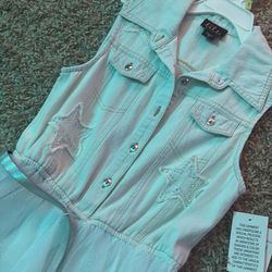 Girls dress size 10 light blue den