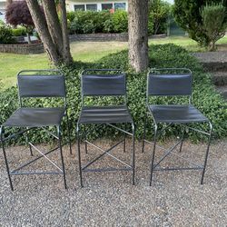 Leather Barstools Set