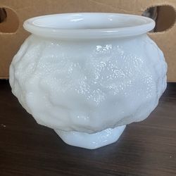 E.O. Brody Co. White milk glass pedestal planter