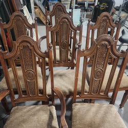 Vintage Wooden Dining Chairs 