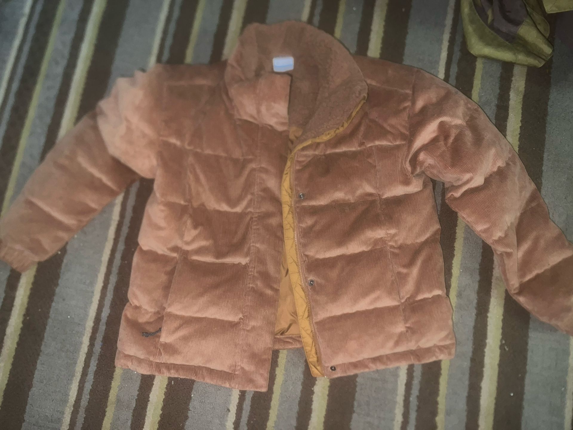Women's Columbia Corduroy Ruby Falls Puffer Down Sherpa Snow Winter Jacket in Camel Brown #(contact info removed) BNWOT