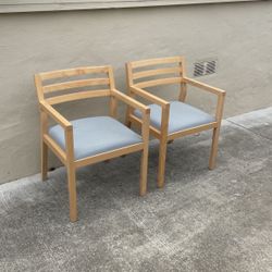 2 Padded Wooden Chairs 