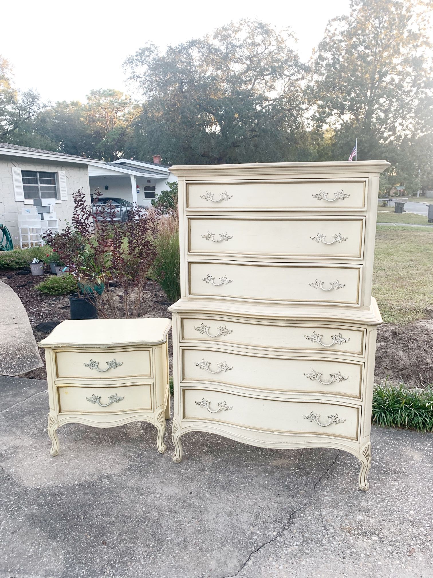 Dixie Solid Wood French Provial Dresser Set