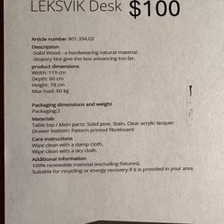 IKEA LEKSVIK Desk 