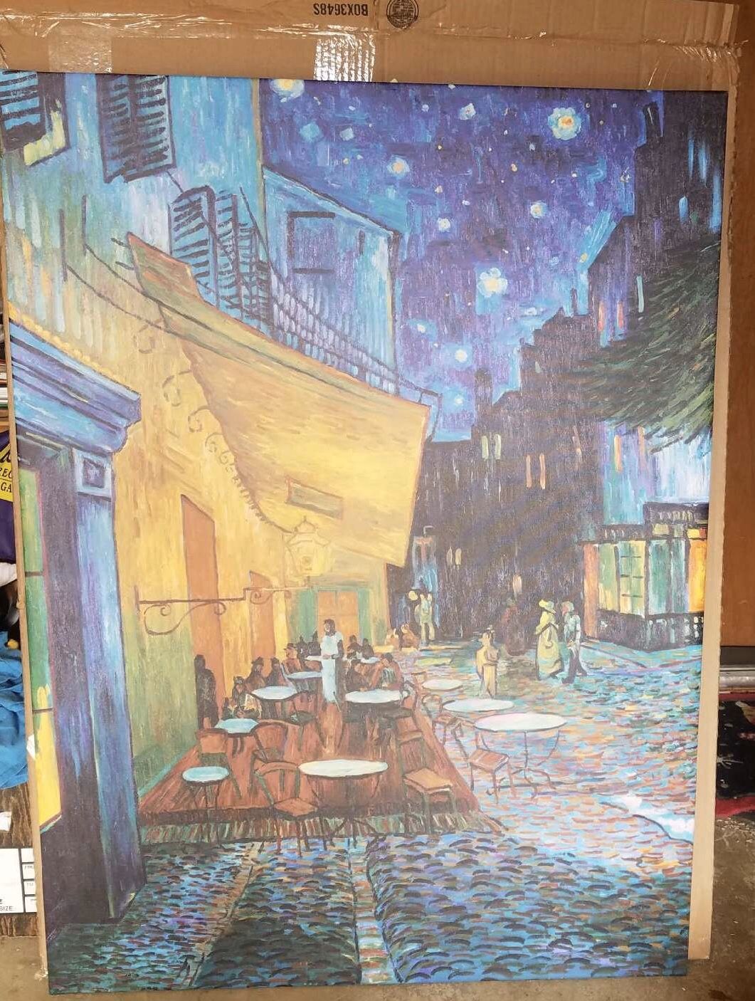 Cafe Terrace at Night Painting wall art
