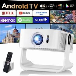 Compatible with Netflix & Support 4K] 1080P HD Mini Projector Dual Band WiFi6 5G and BT 5.4 Auto Focus & Obstacle Avoidance Portable Outdoor Projector